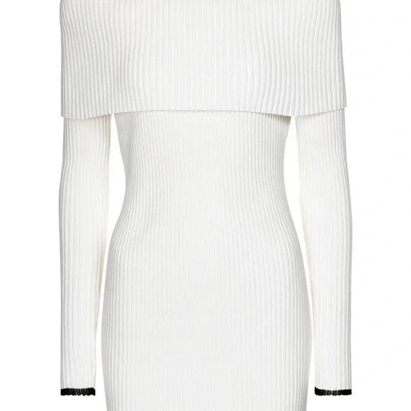 Proenza Schouler Off The Shoulder Long Sleeve Ribbed Top - Picture 2 of 7